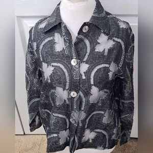 Vintage Silk & Beaded Blouse/Jacket   Size M